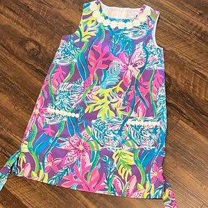 GIRLS LITTLE LILLY CLASSIC SHIFT DRESS - PIGMENT PURPLE PARTY ALL THE TIDE